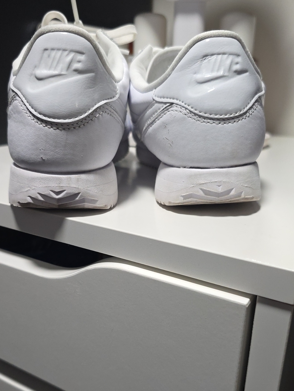 Nike Cortez In Triple White Leather Low-Top Sneakers - Picture 2 of 3